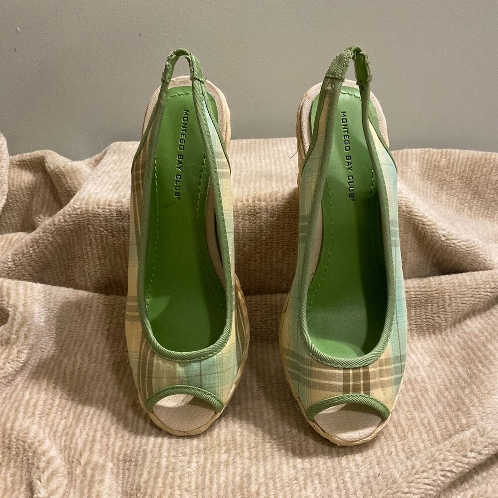 Montego Bay Club Wedge Espadrille Heel Sandals - size 6.5